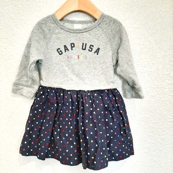 Gap Long Sleeve Polka Dot Dress Size 2T